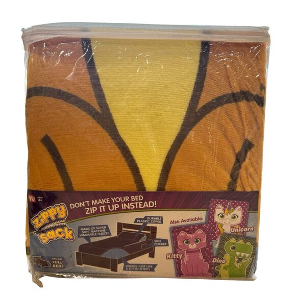 Zippy Sack Dog Puppy Fleece Bed Spread Comforter With Zipper Kids Full Size NEW - Picture 2 of 13